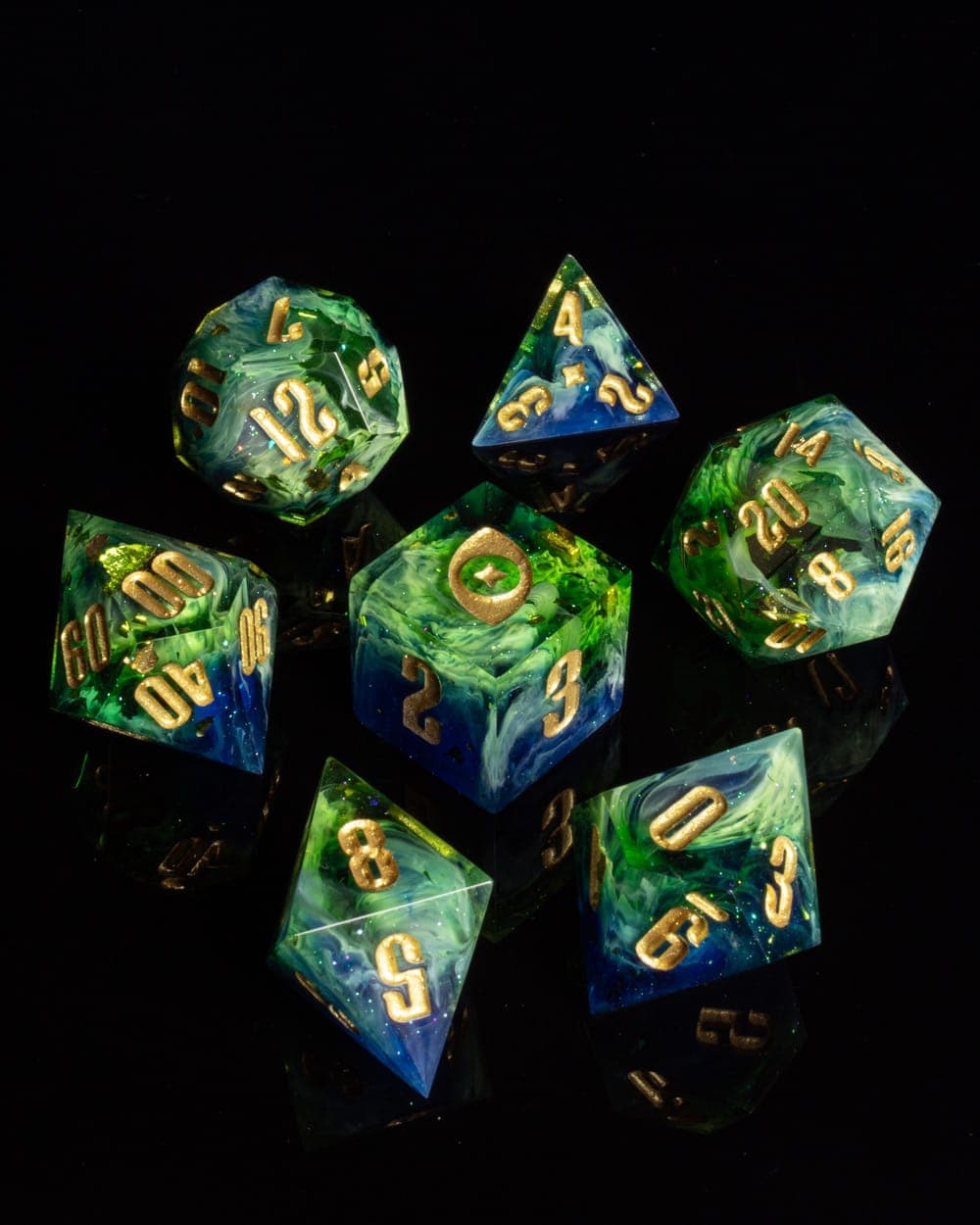Astral Seas — 7 Piece Set, handmade resin dice