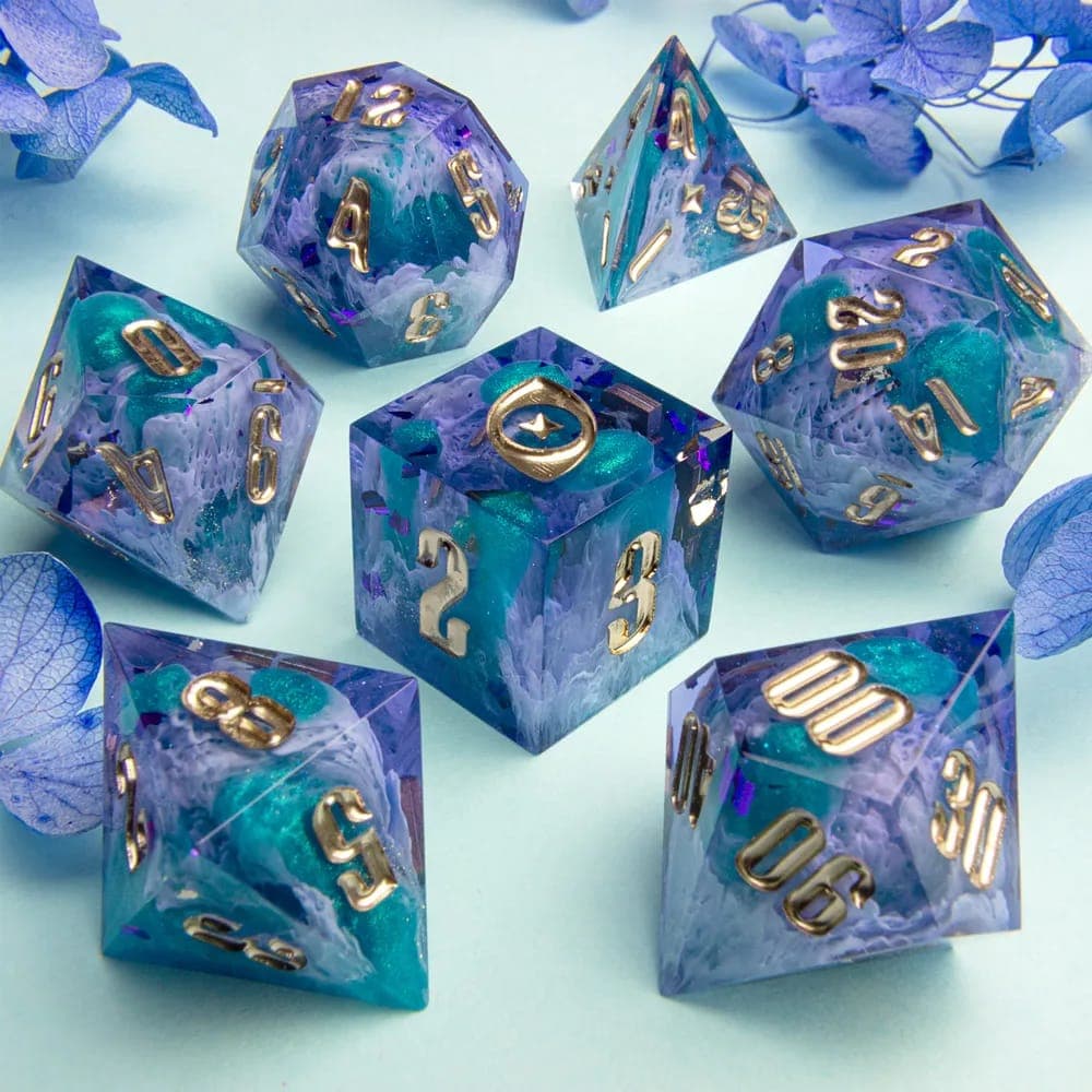 Arcane Haze — 7 Piece Set, handmade resin dice