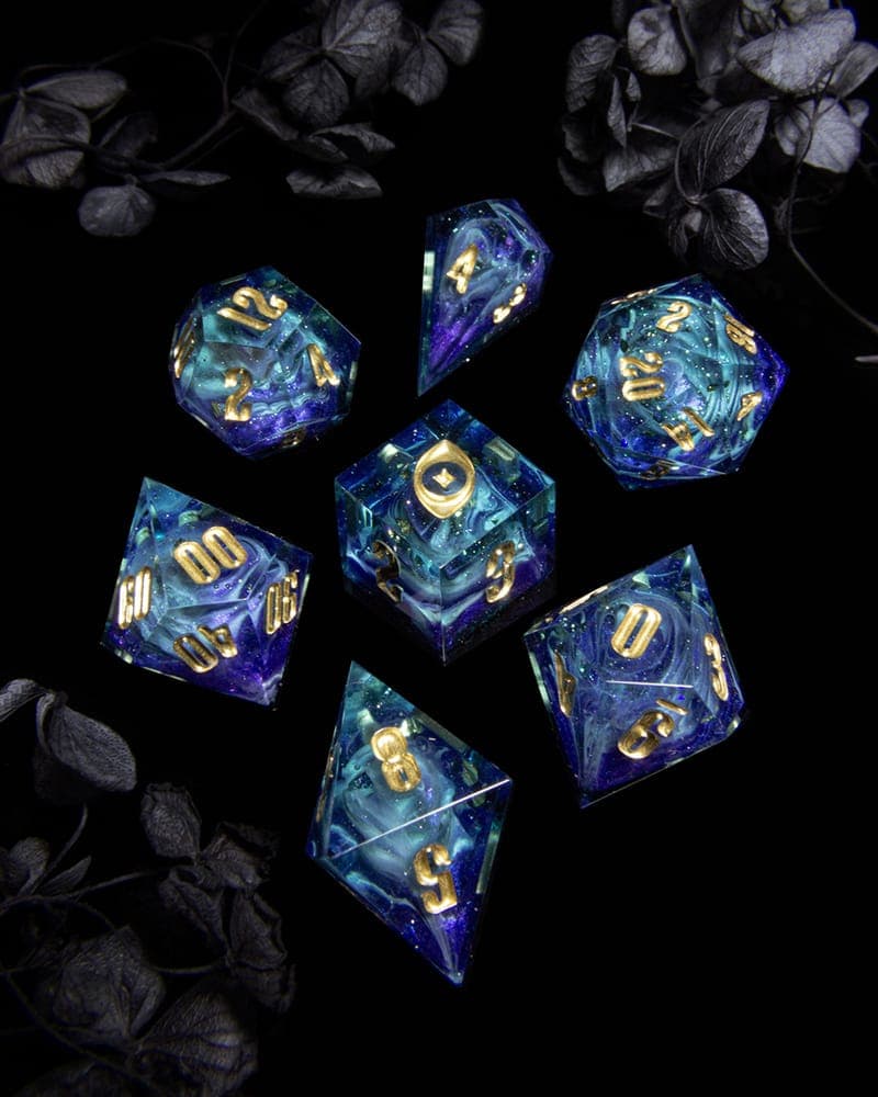 Astral Transcendenc — 7 Piece Set, handmade resin dice