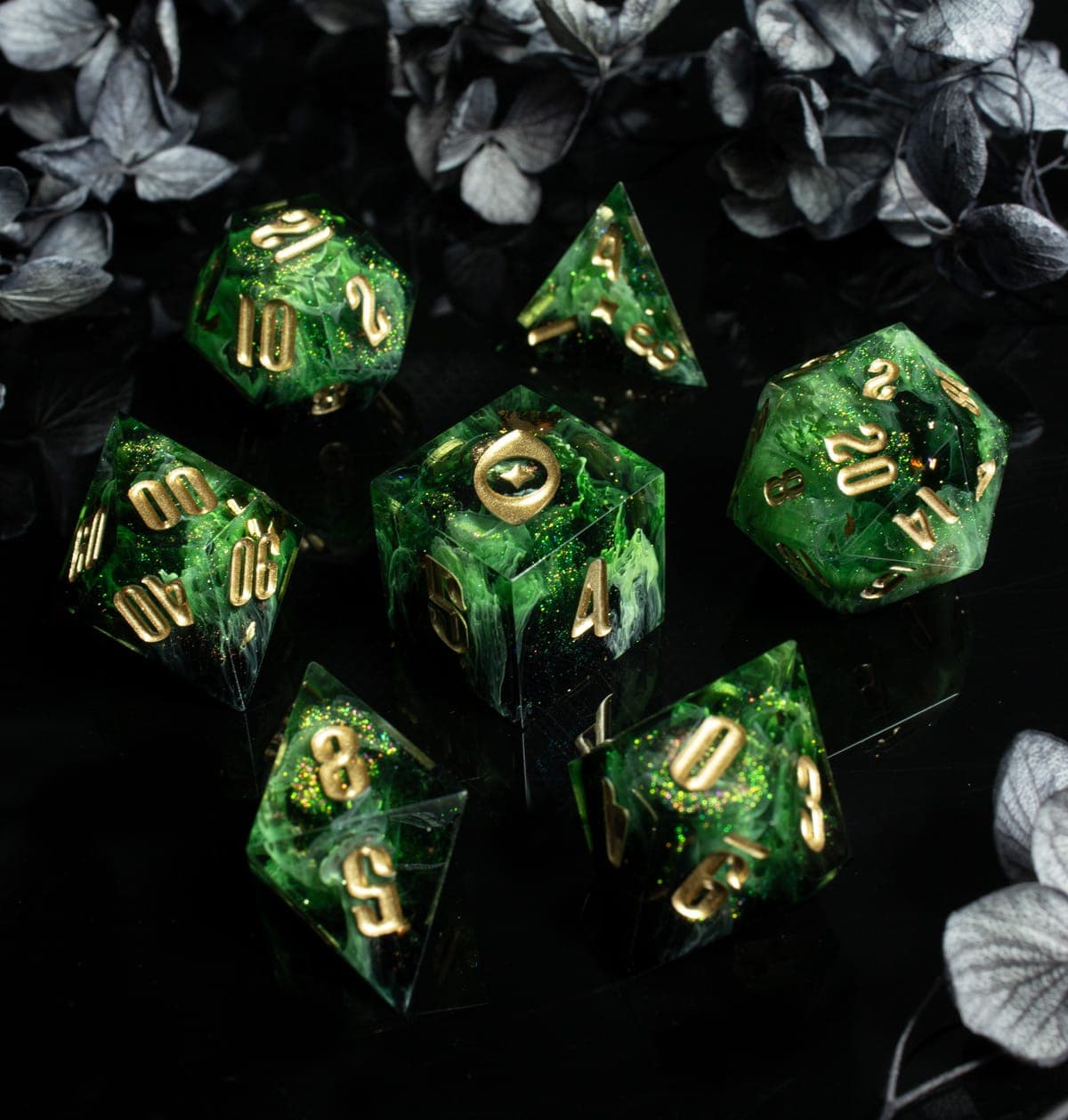 Eldritch Call — 7 Piece Set, handmade resin dice