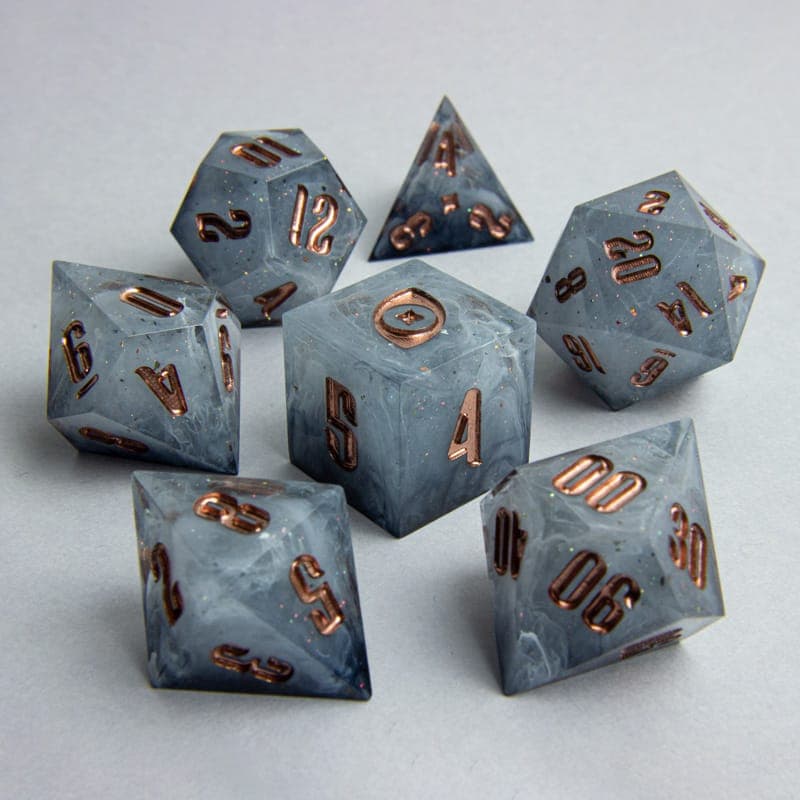 Forgotten Valor — 7 Piece Set, handmade resin dice