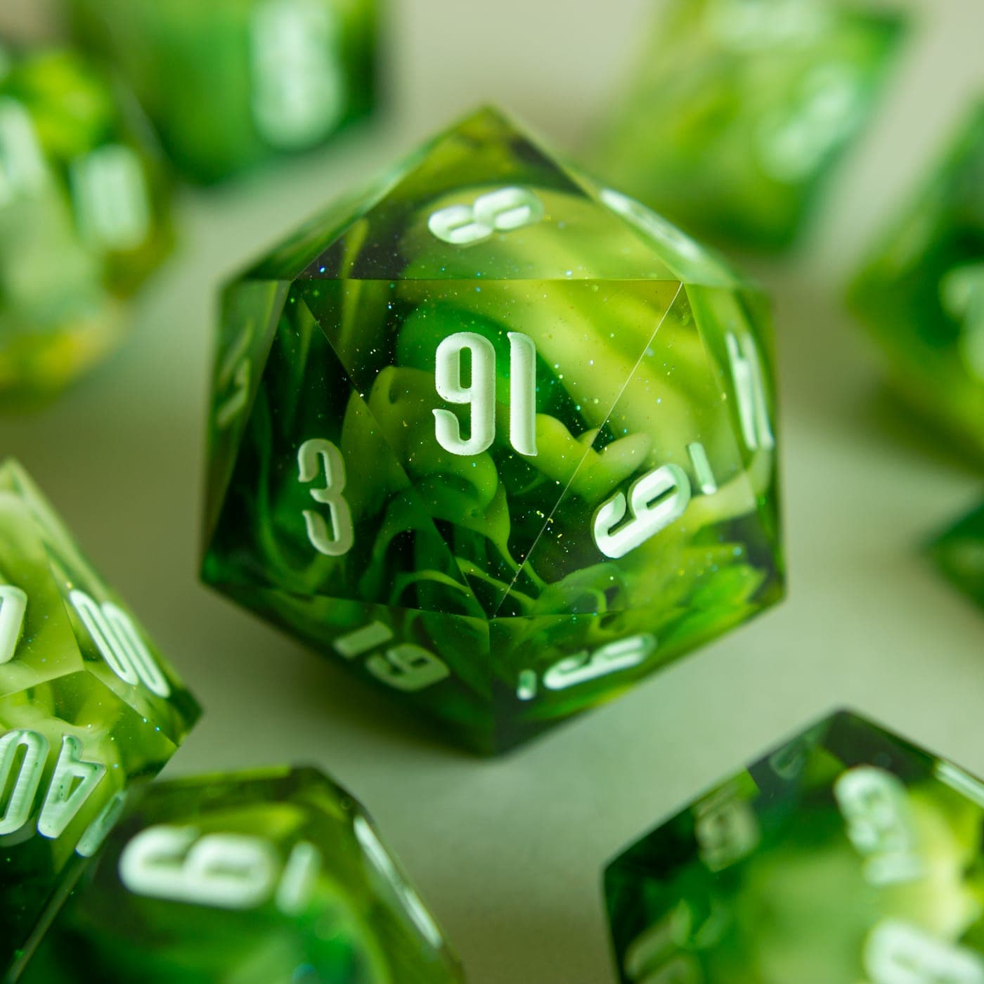 Noxious Reverie — D20 MiniChonk, handmade resin dice