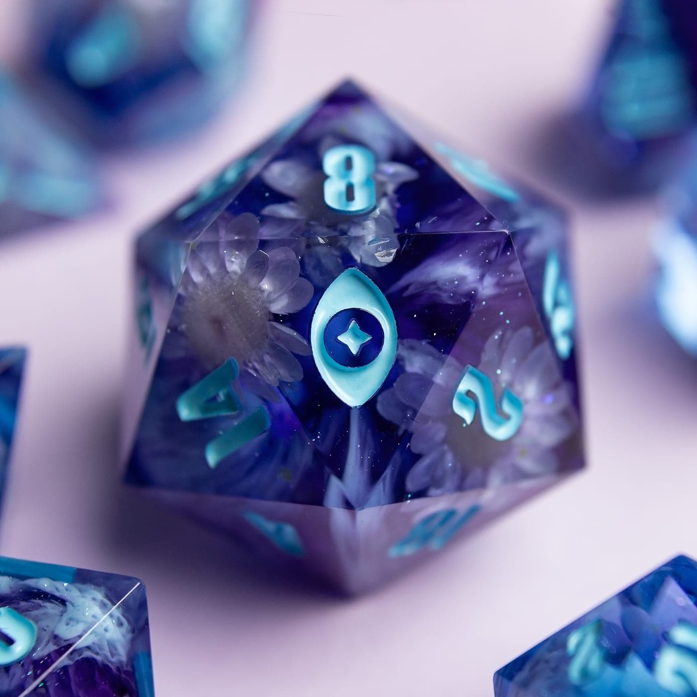 Spellbound Waters — D20 Chonk, handmade resin dice
