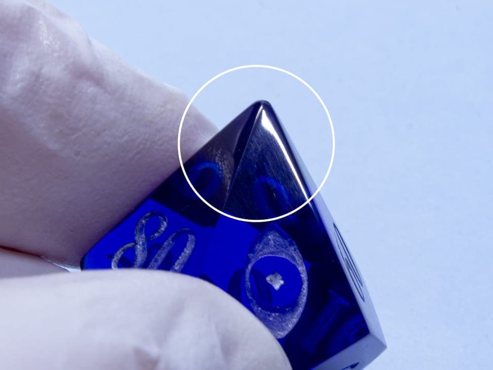 Close-up of a D4 point, circled