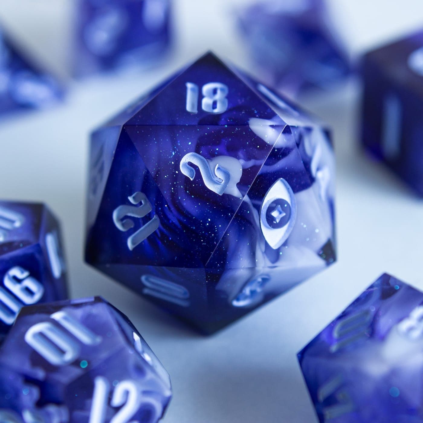 Unheard Whispers — D20 MiniChonk, handmade resin dice