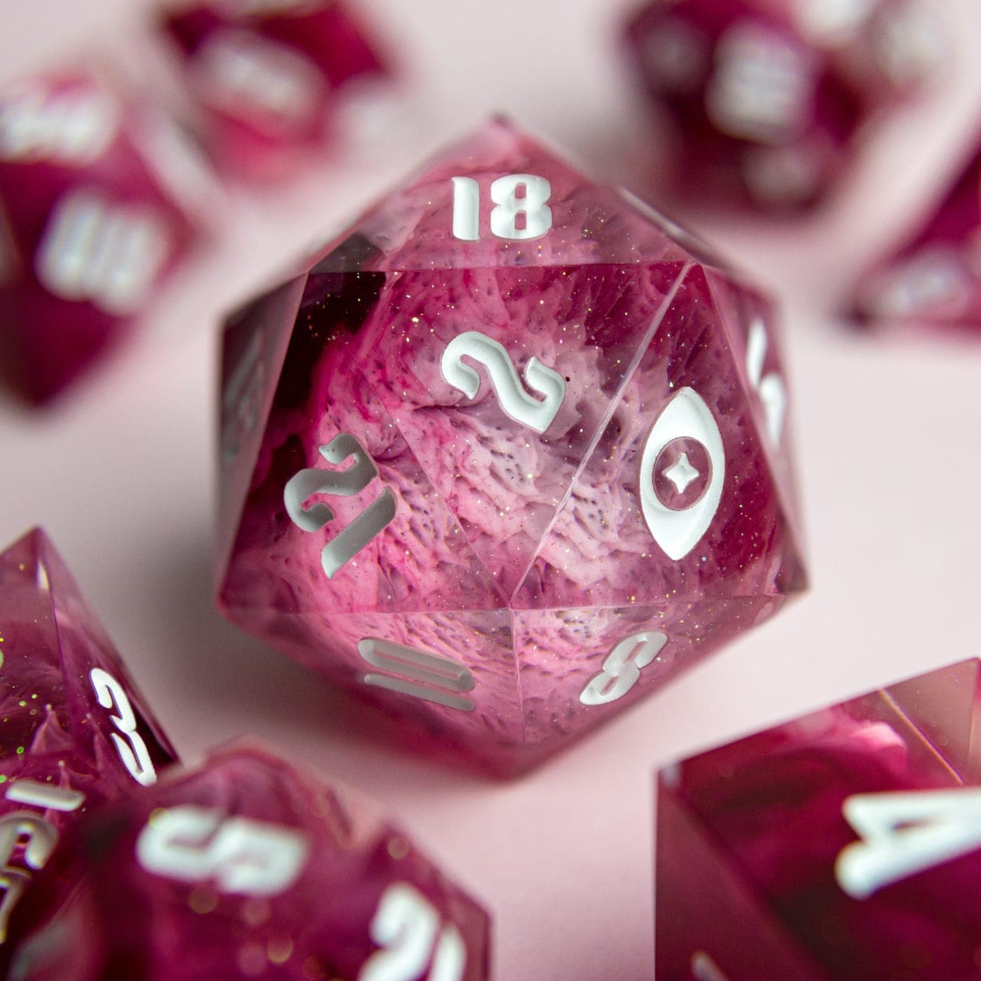 Mortal Veil — D20 MiniChonk, handmade resin dice