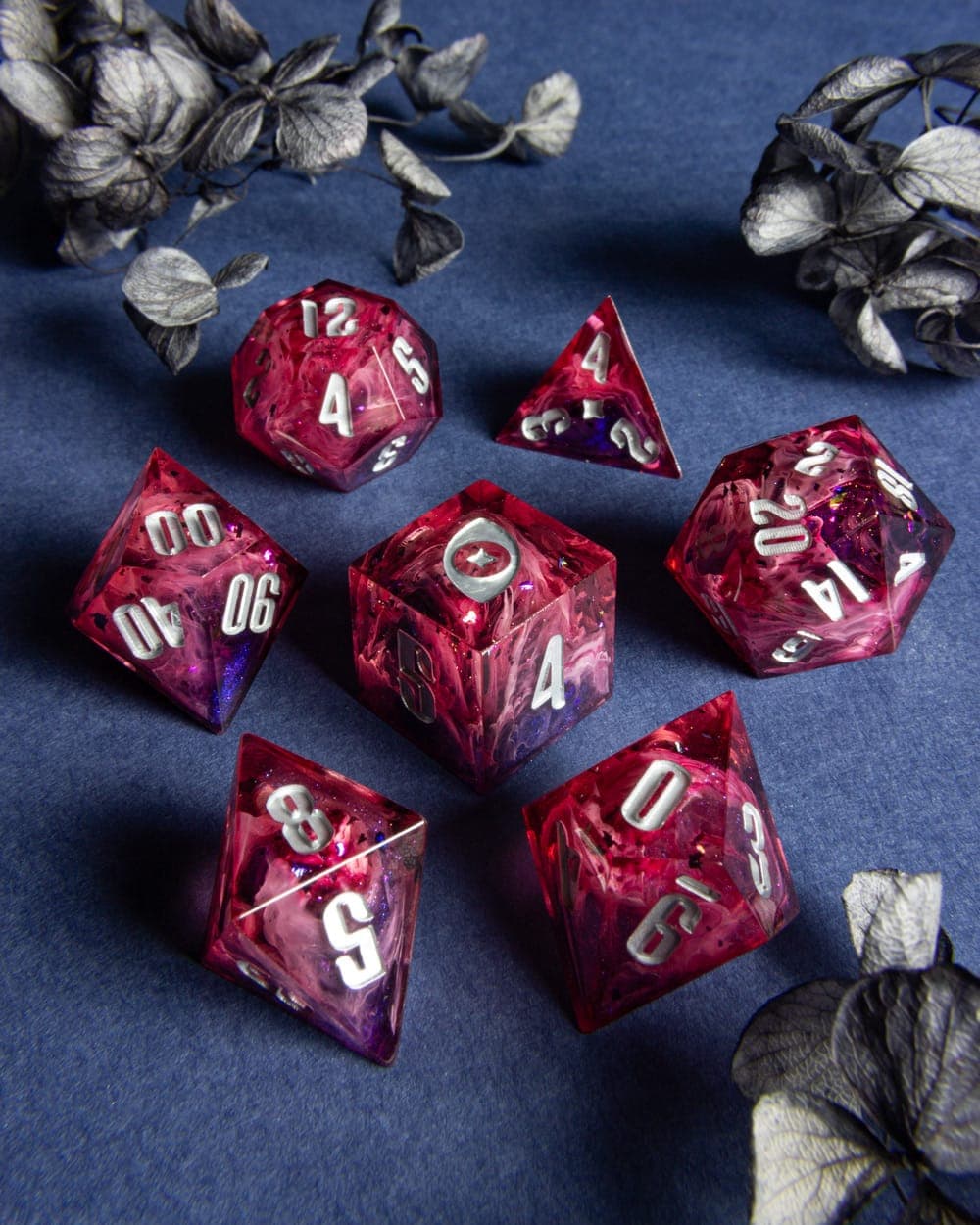 Crimson Tide — 7 Piece Set, handmade resin dice