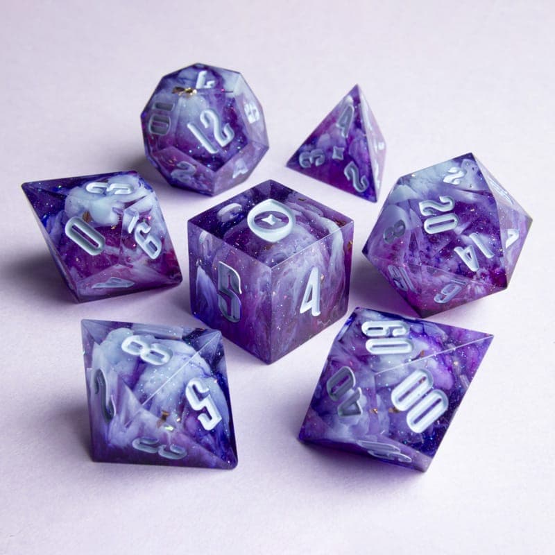 Ethereal Echoes — 7 Piece Set, handmade resin dice