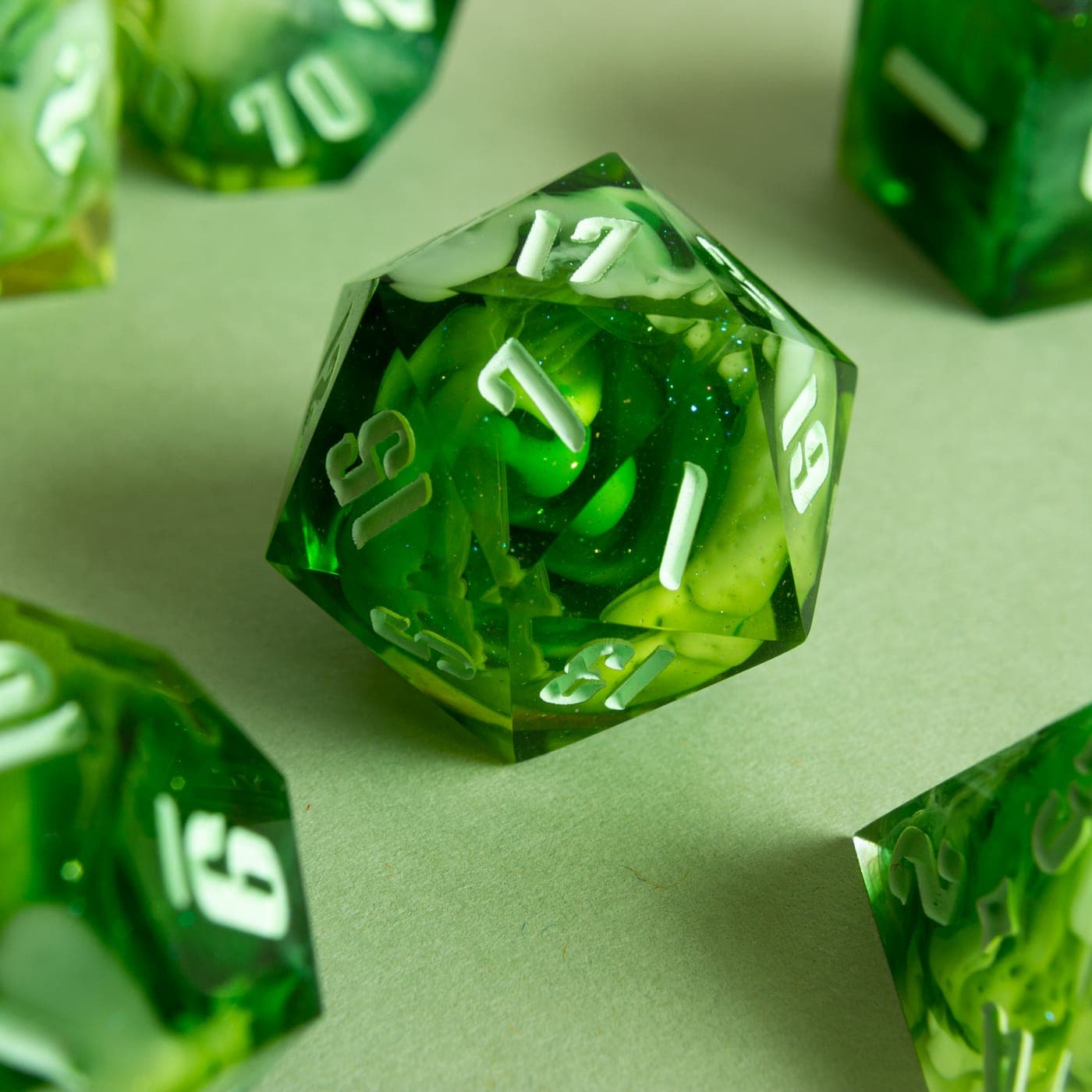 Noxious Reverie — Single D20, handmade resin dice