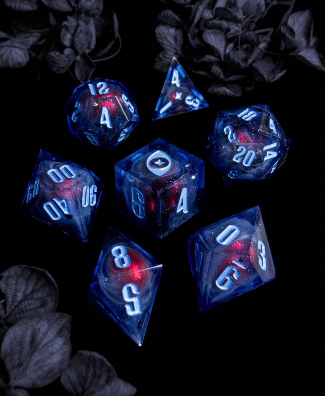 Darkstar Heir — 7 Piece Set, handmade resin dice