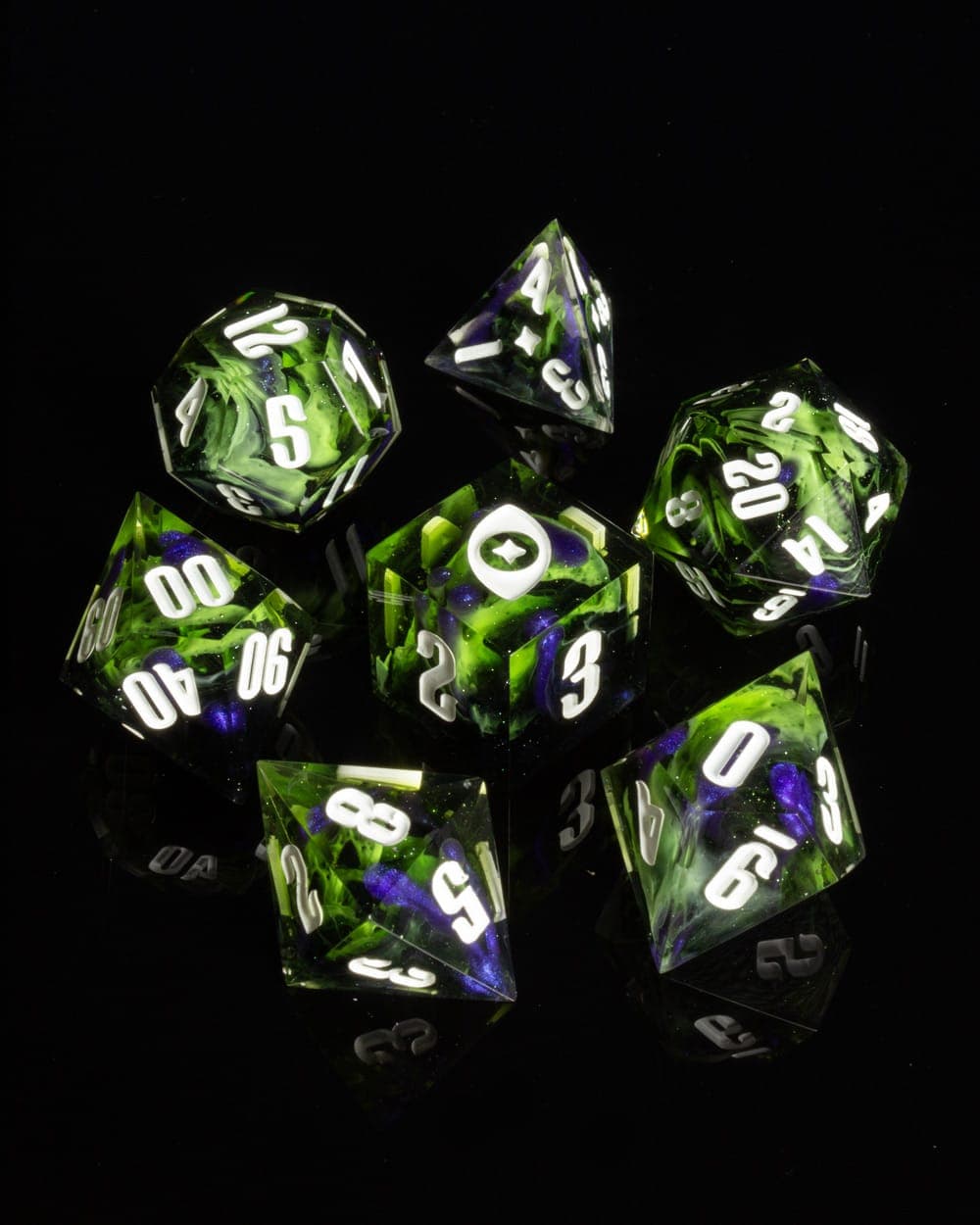 Beetlejuice — 7 Piece Set, handmade resin dice