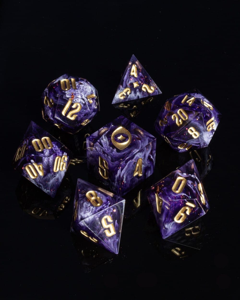 Into the Abyss — 7 Piece Set, handmade resin dice