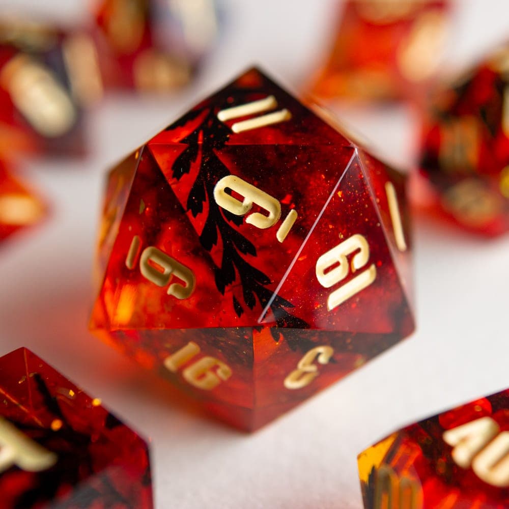 Autumn Lights — D20 MiniChonk, handmade resin dice