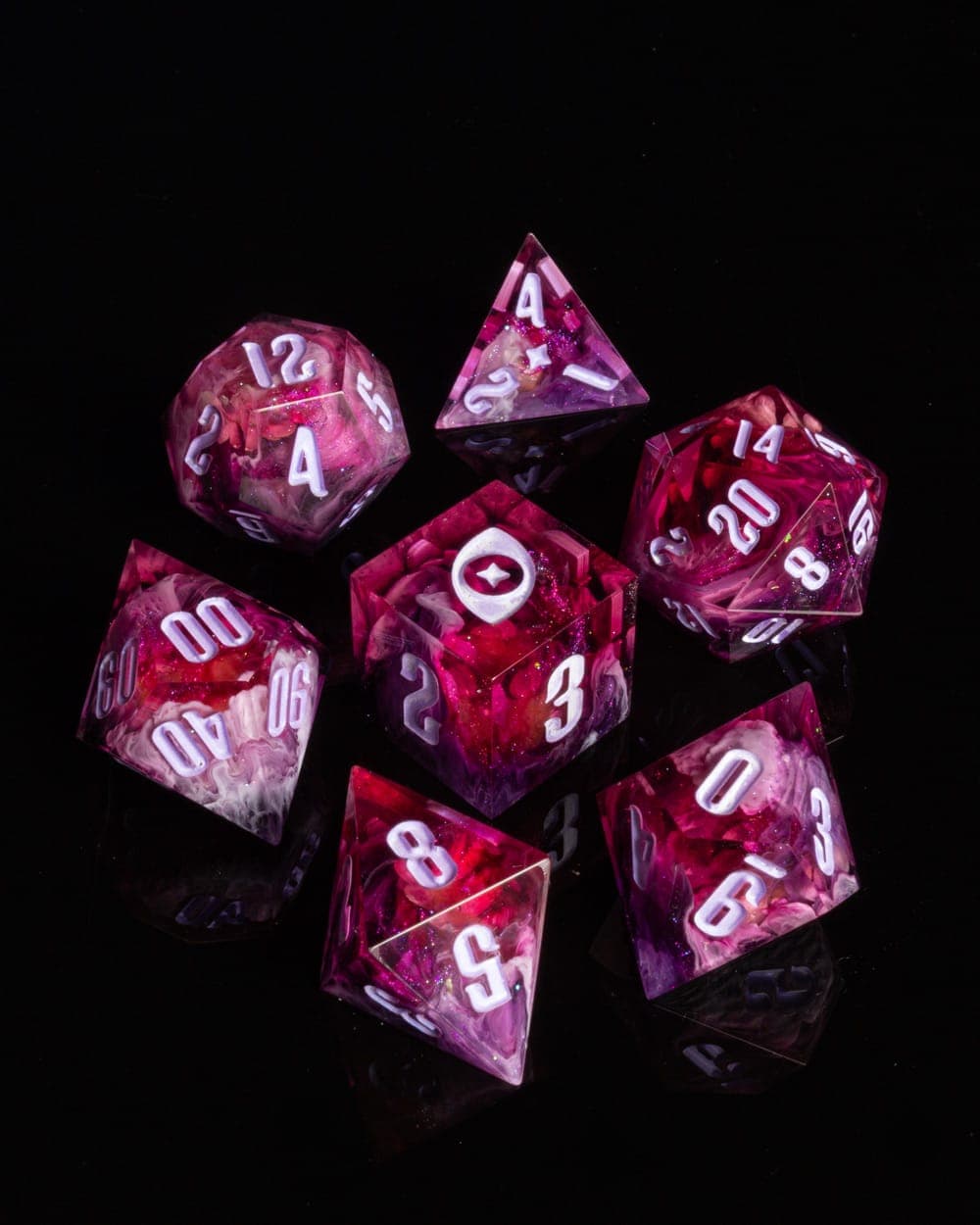 Sweetest Desire — 7 Piece Set, handmade resin dice